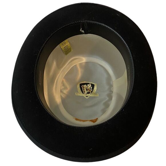 The Godfather Derby Black Hat 100% Wool in Men's Size Medium Made in USA - Picture 7 of 7